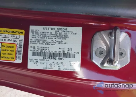 2019 Ford Mustang Ecoboost из США, поврежденный, VIN 1FATP8UH4K5129605